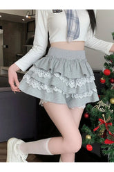 Mini-jupe en dentelle douce kawaii